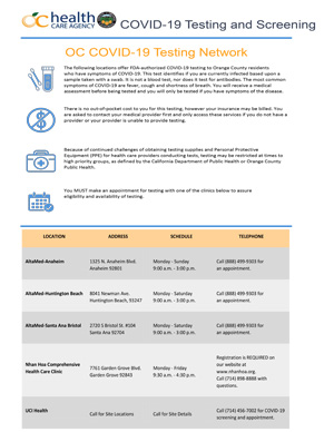COVID-19 Testing and Screening